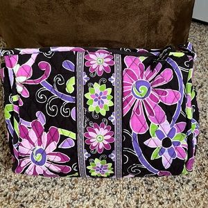 Vera Bradley Floral Cosmetic Bag - Black, Pink, Purple, Green